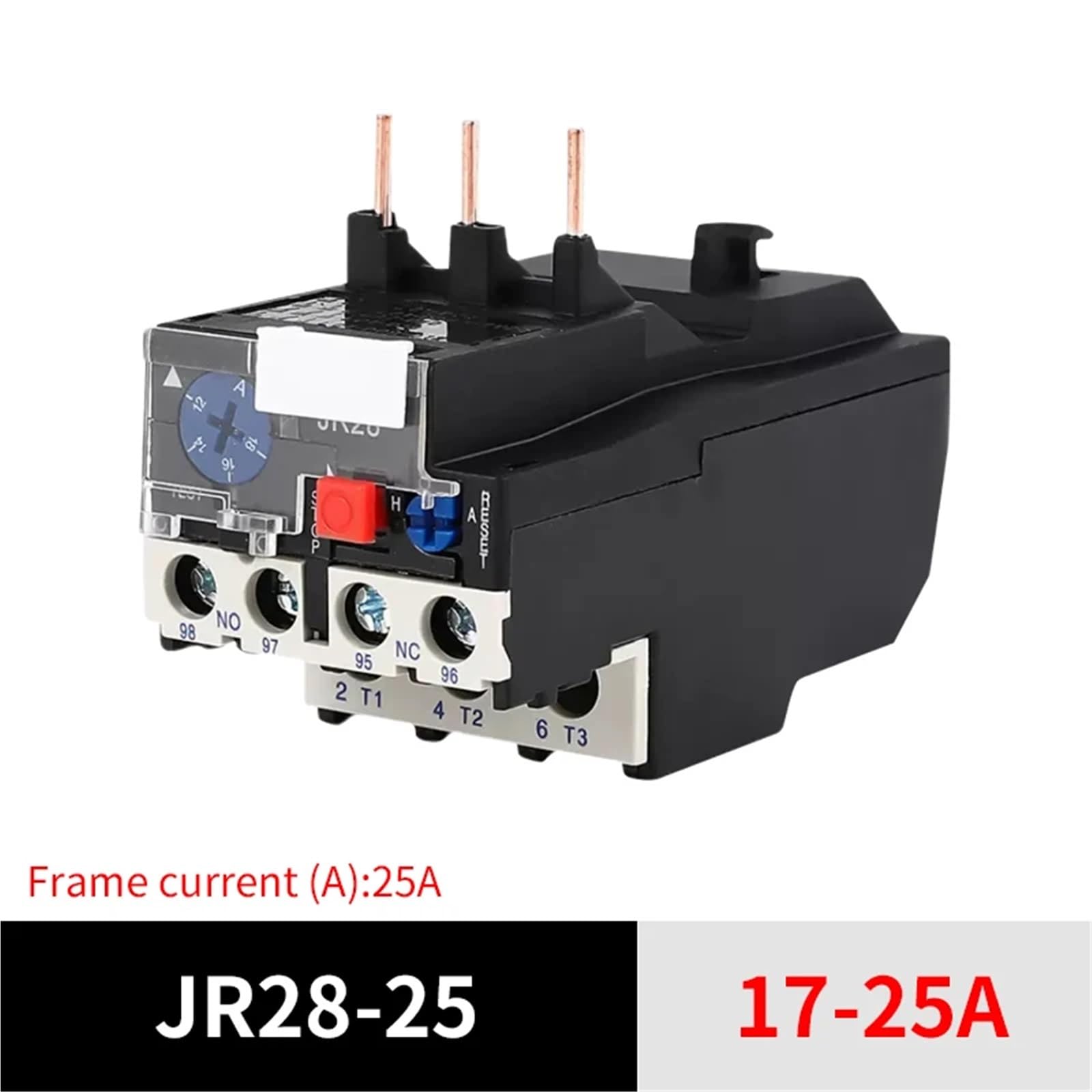 JR28-25 Thermal Overload Relay LR2 D13 Adjustable Thermal Relay Electric Relays 1A 1.6A 2.5A 4A 6A 8A 10A 13A 18A 25A(17-25A)