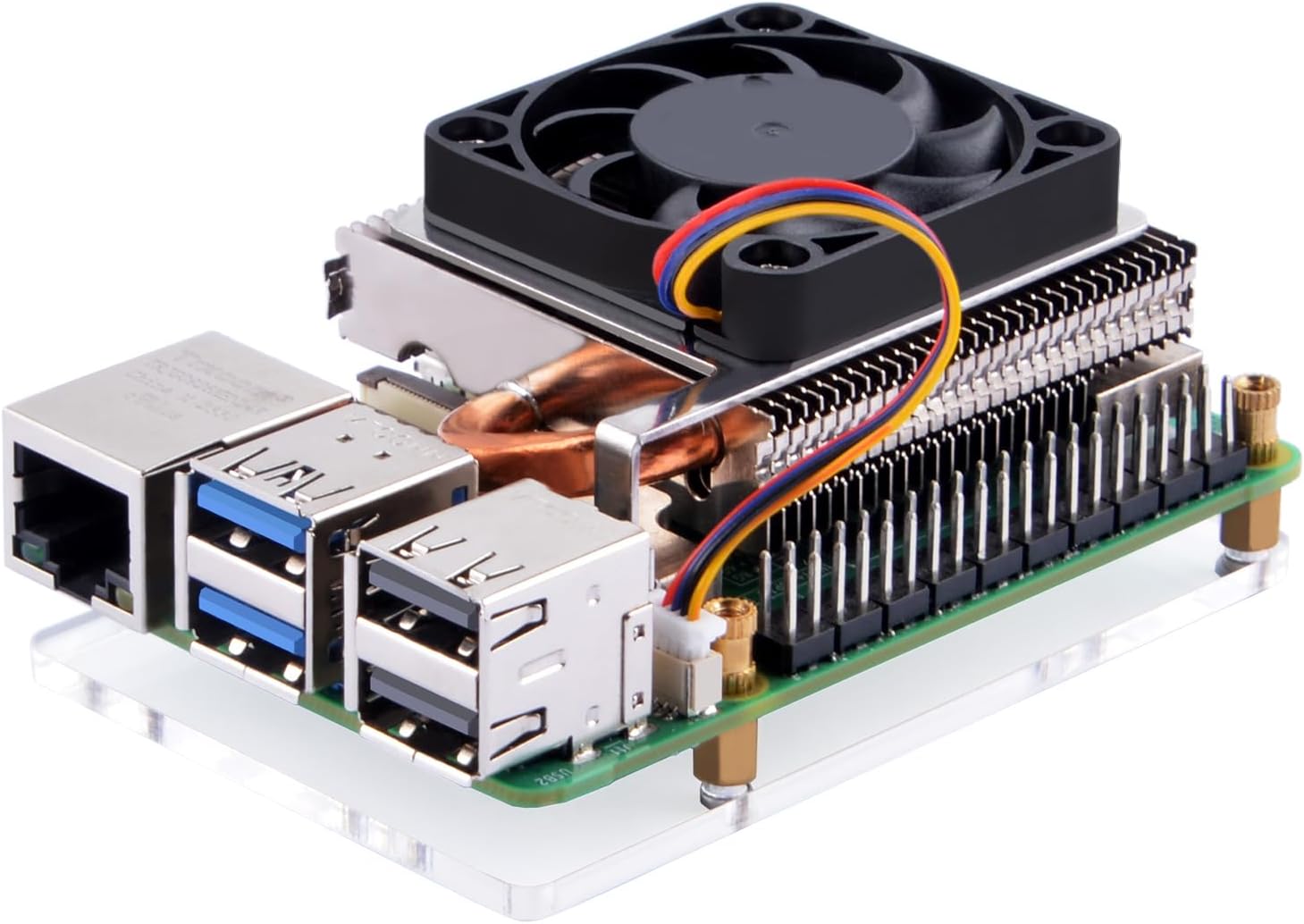 GeeekPi Ultra Thin ICE Tower Cooler for Raspberry Pi 5, Aluminum Heatsink with 40x40x5mm Cooling Fan for Raspberry Pi 5