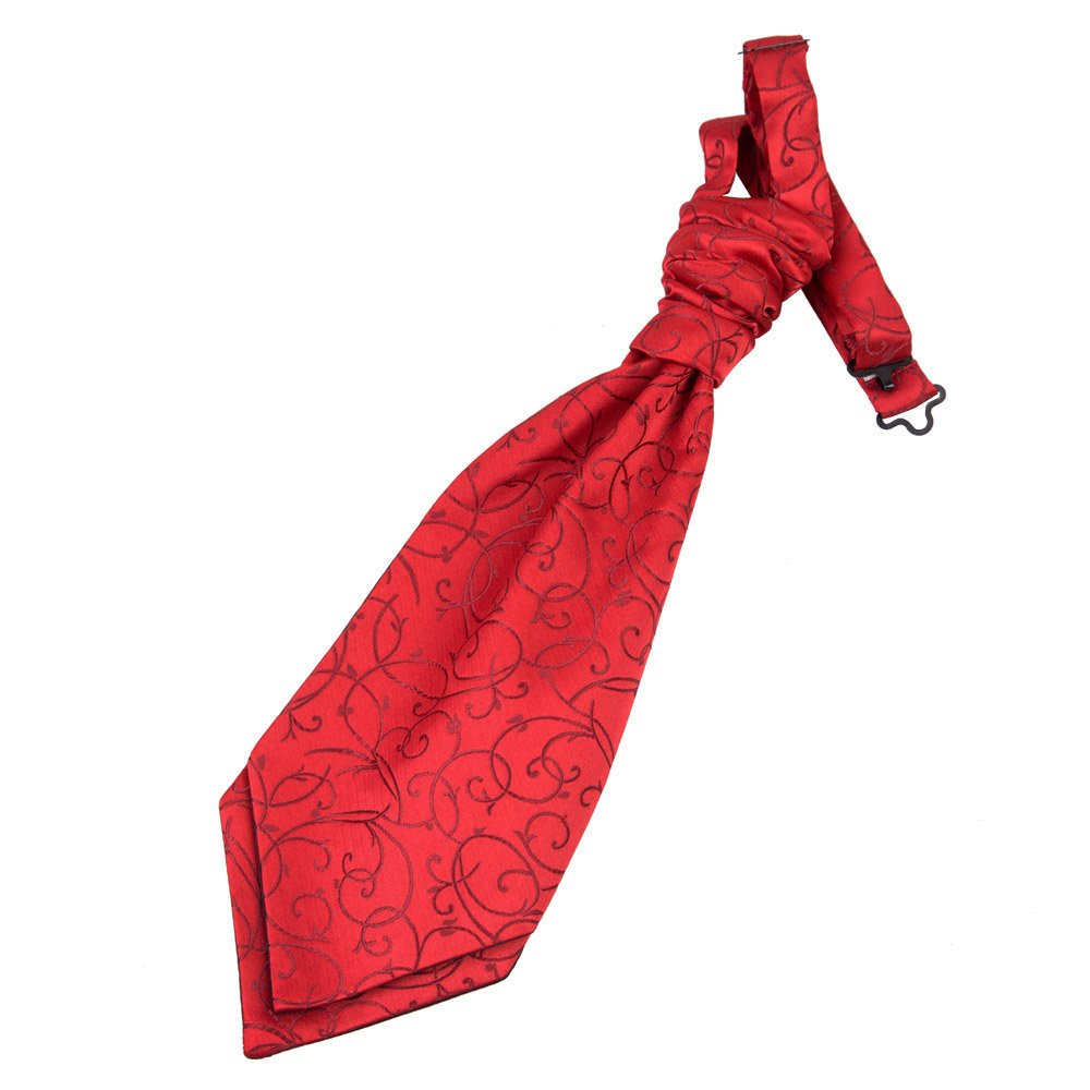 Dqt Boys Burgundy Swirl Floral Pre-Tied Scrunchie Cravat - Wedding Page Formal