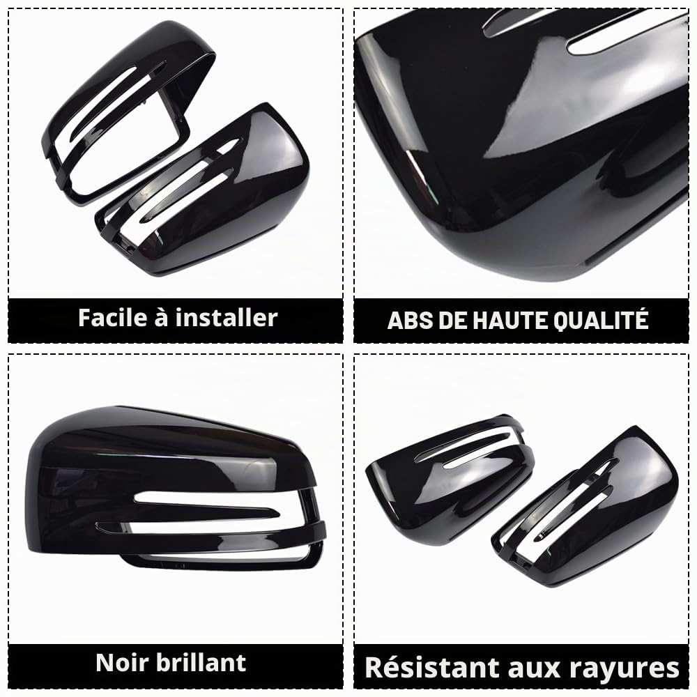 Coque de rétroviseur gauche et droite de rechange pour M-ercedes Benz W176 W246 W212 W204 C117 X156 X204 W221 (noir brillant)