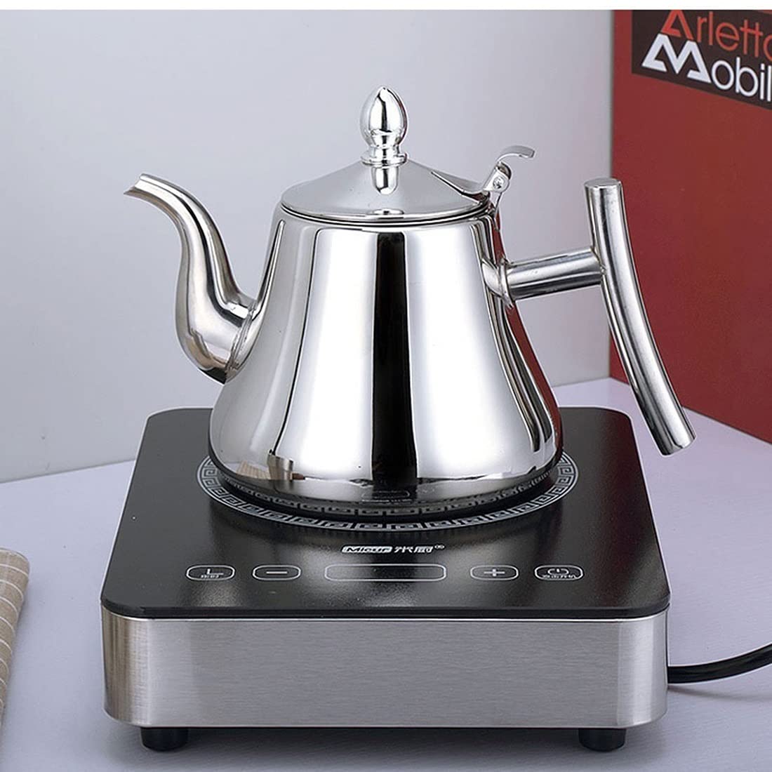 Stainless Steel Kettle with Infuser, Camping Coffee Tea Pots for Induction | Gas | Electric | Halogen |(1.5L)