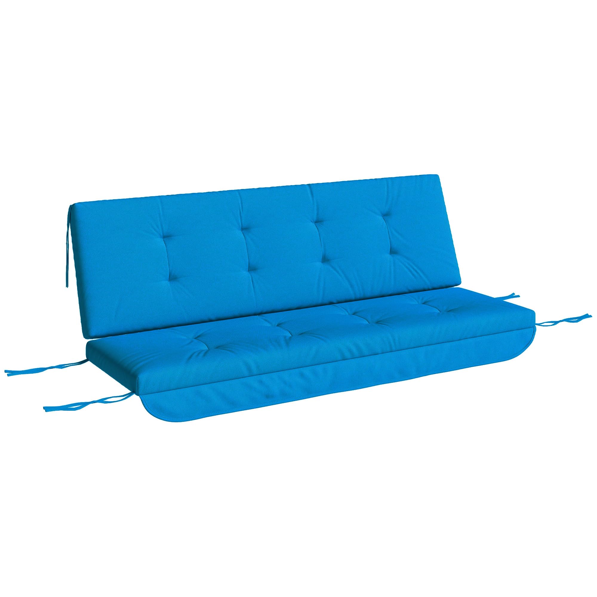 Outsunny Set di cuscini per dondolo Hollywood, 170 cm, cuscino per sedia a dondolo da giardino, cuscino laterale blu