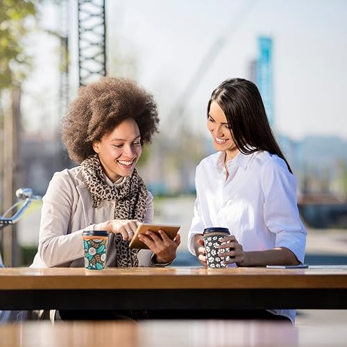 Miniatura 8 de 3 fundas reutilizables de neopreno aisladas para bebidas calientes y frías de Starbucks, Dunkin y más (rosas)