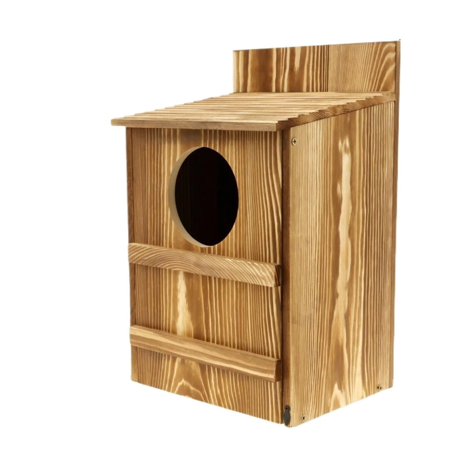 Nistkasten Vogelhaus aus Holz mit kreisförmiger Öffnung, Eulenhaus, großes Nest, Vogelzuchtkasten, for Aufhängen, Haustierzubehör, Heimbalkondekoration(36.8x19x22.8cm)