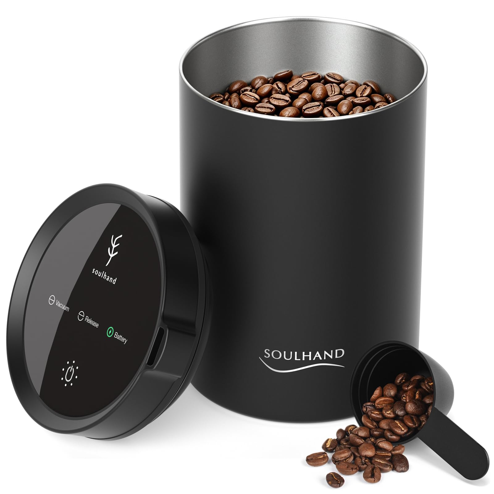 Photo 1 of SOUL HAND Vacuum Coffee Canister - 1.6L Stainless Steel