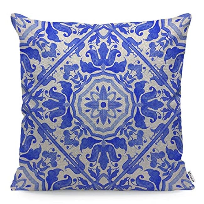 WONDERTIFY Throw Pillow Case Cover Red Hibiscus Flower on A White Background Tropical - Soft Linen Pillow Case for Decorative Bedroom/Livingroom/Sofa/Farm House - Cushion Covers 18x18 Inch 45x45 cm