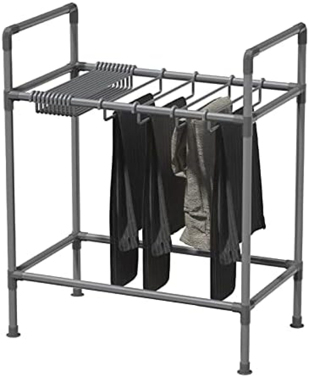 OLSKFUH Pull-Out Trouser Rack Removable Pull-Out Rack Wardrobe Storage Expandable Space Saving Drawer-Style Hanger Rod Rolling Trolley,Commercial Freestanding Pants Hangers Nizer,