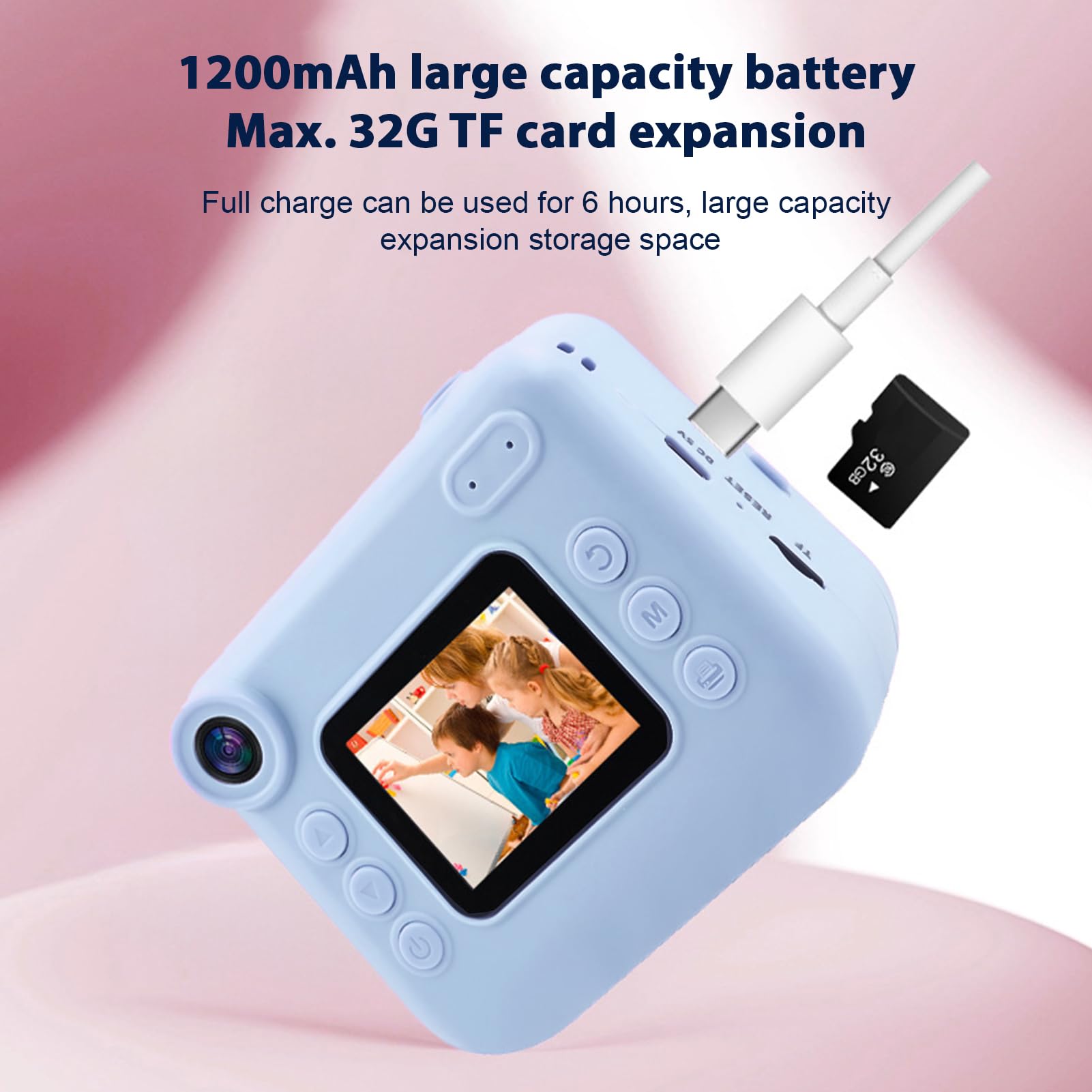 Fabater Sofortbildkamera mit Videoaufzeichnung und MP3-Player (Blue)