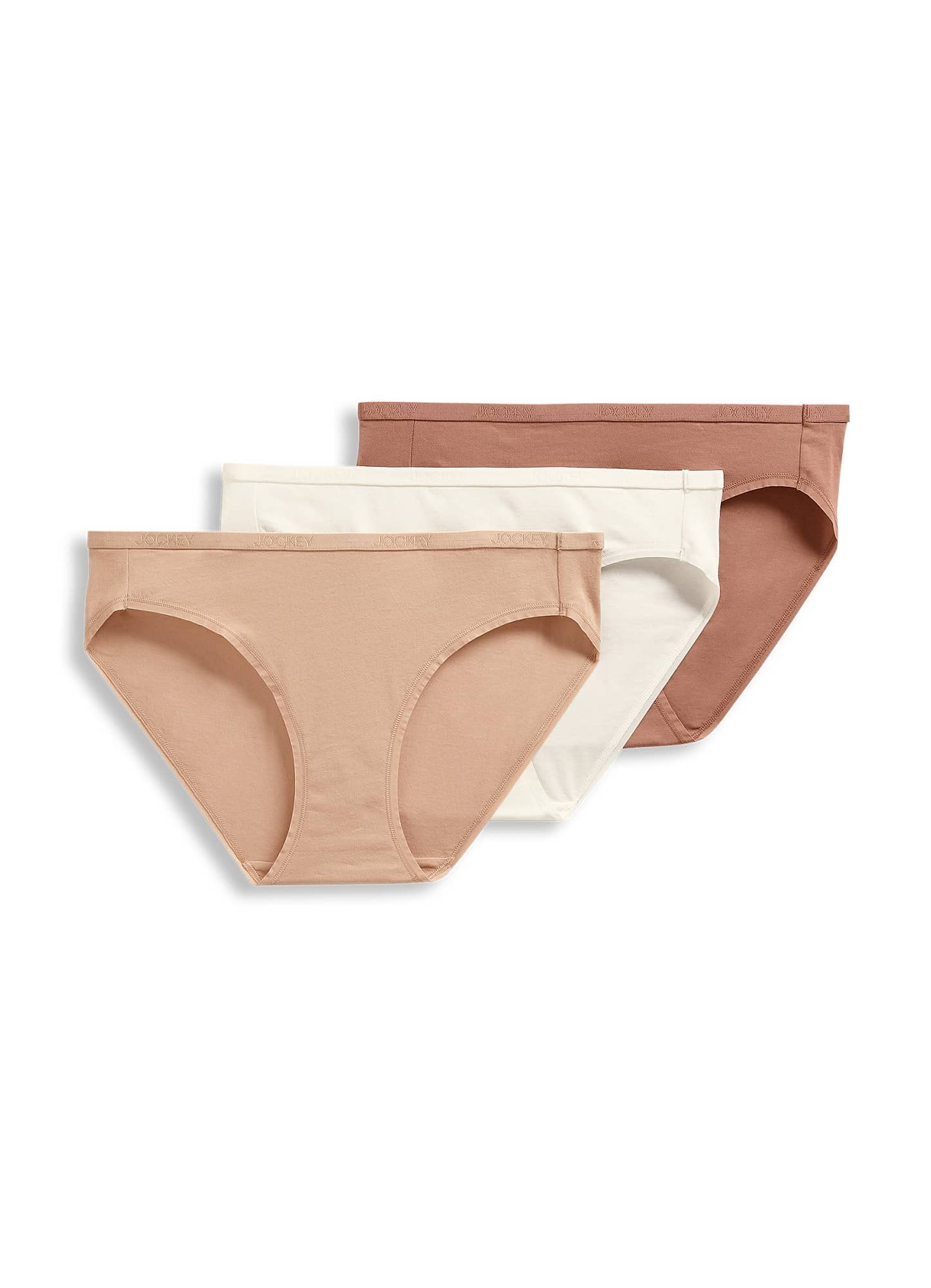 Jockey Lot de 3 culottes pour femme en coton bio avec logo extensible