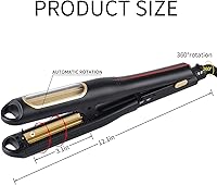 Vista 4 de Hann Plancha para prensar cabello automático, rizador de peinado esponjoso voluminizador, rizador de corrugado, antiestático, temperatura ajustable