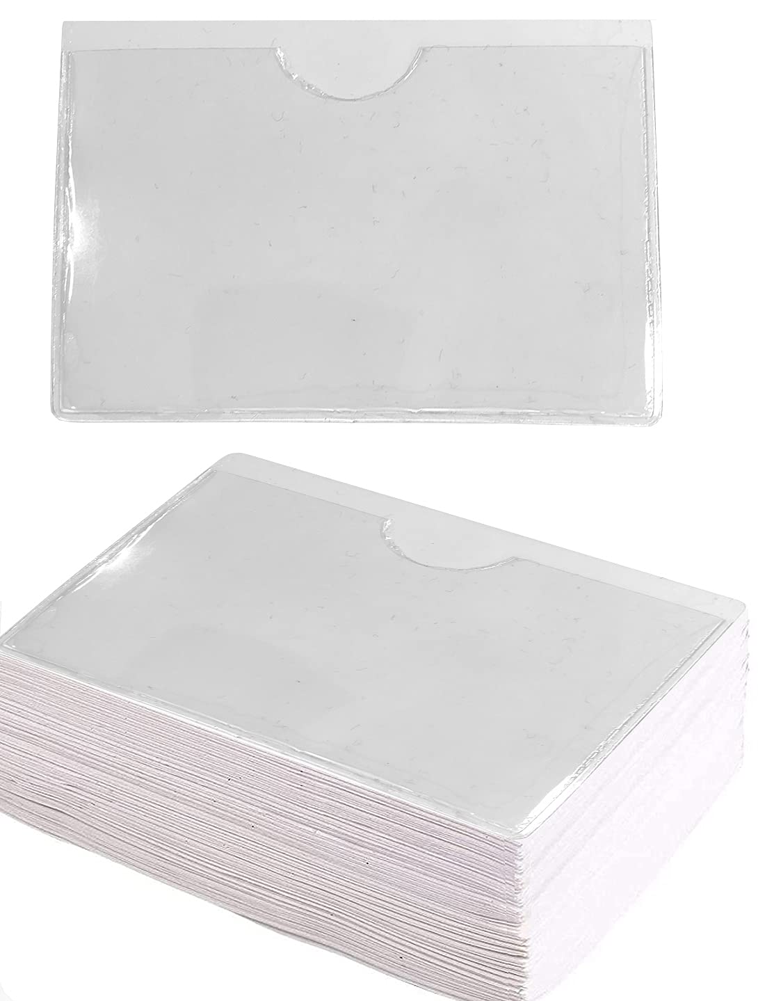 PCL Media Ltd Sticky Backed Thumb Cut Self Adhesive Pocket for Membership, Slimmers World, Weight Watcher Cards (Pack 100) Self Adhesive Business Card Holder