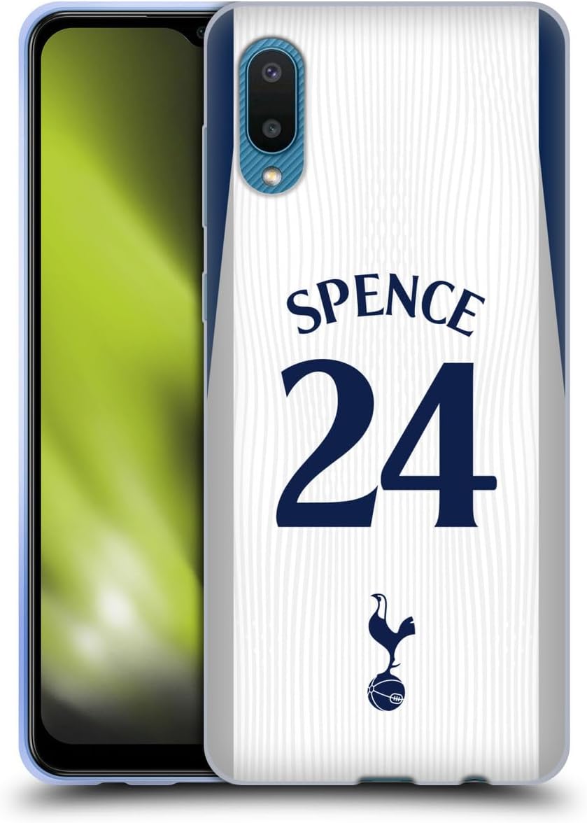Head Case Designs Officially Licensed Tottenham Hotspur F.C. Djed Spence 2025/26 Players Home Kit 1st Group Gel Case [Military Grade Protection] Compatible With Samsung Galaxy A02/M02 (2021)