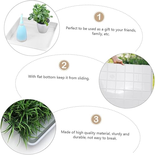 Miniatura 8 de Gogogmee 2 bandejas cuadradas para macetas de interior, macetas de casa, accesorios interiores, bandejas para macetas, bandeja de resina bonsái,