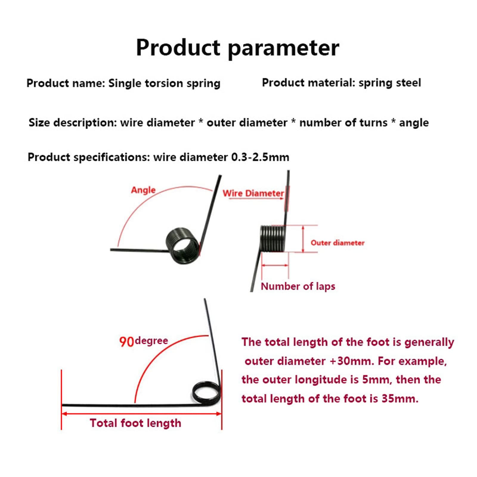 10 Molle Di Torsione In Acciaio - Diametro Filo 1.8mm, Angoli 180/120/90/60 Gradi Per Fai Da Te - Foto 8