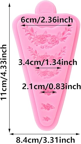 Miniatura 2 de Corona de rosas con hojas para fondant para decoración de pasteles, decoración de cupcakes, caramelo y goma de mascar de chocolate, arcilla Estilo