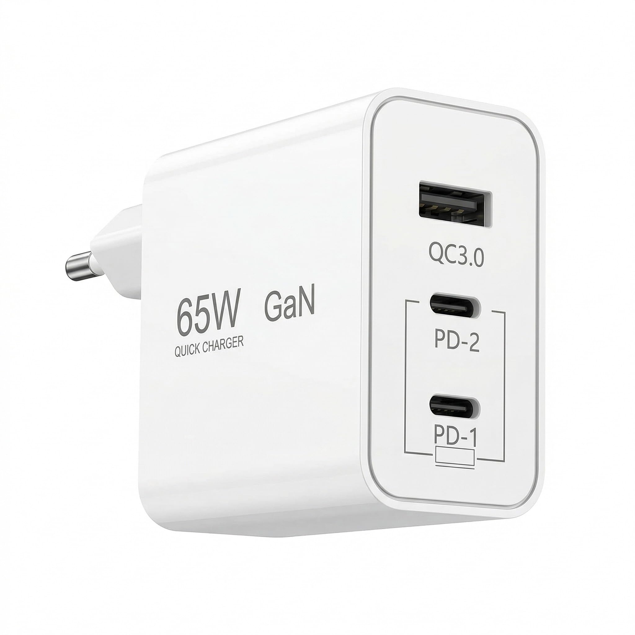 USB C Ladegerät, PD 65W USB C Netzteil GaN Schnellladegerät Multi Charging Station Adapter Desktop-Lader für MacBook Pro/Air, iPhone, iPad Pro, Samsung, Laptop