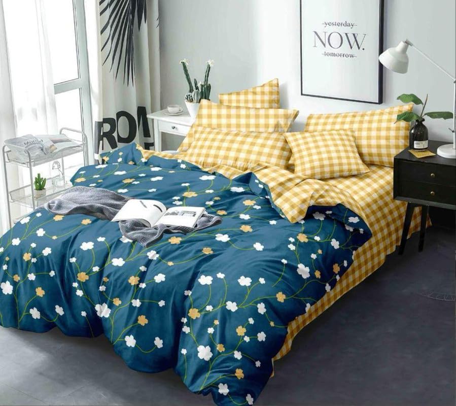 Super Quality Glace Cotton Quilt Cover/Duvet Cover/rajai/ 210 Thread Count, Zipper Closure (Size 90x100) Inches Set of 1 DVT-IPR 72-image-35