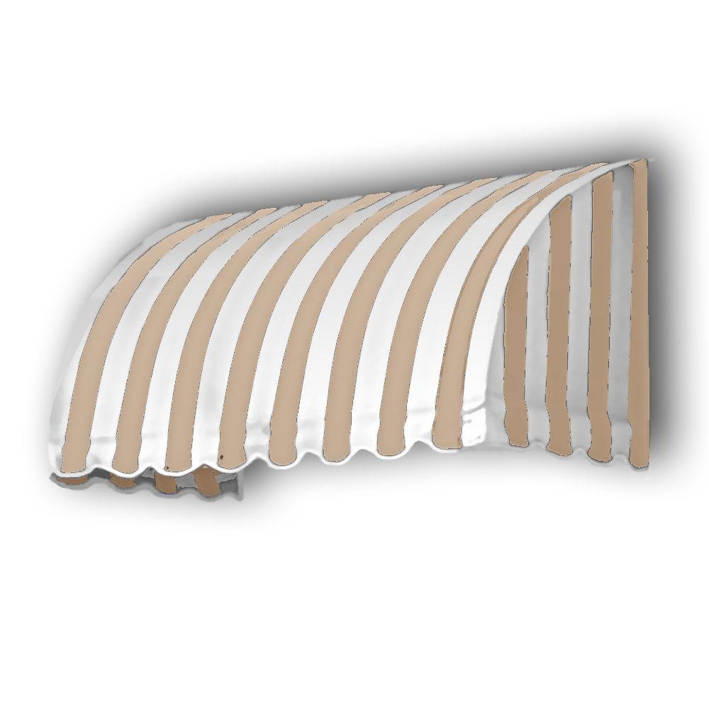 10.38 FT. Savannah Fixed Awning 124.5 in. W X 44 in. H X 36 in. D Acrylic Fabric in Linen/White Stripe by Awntech – Model SV33-10TW