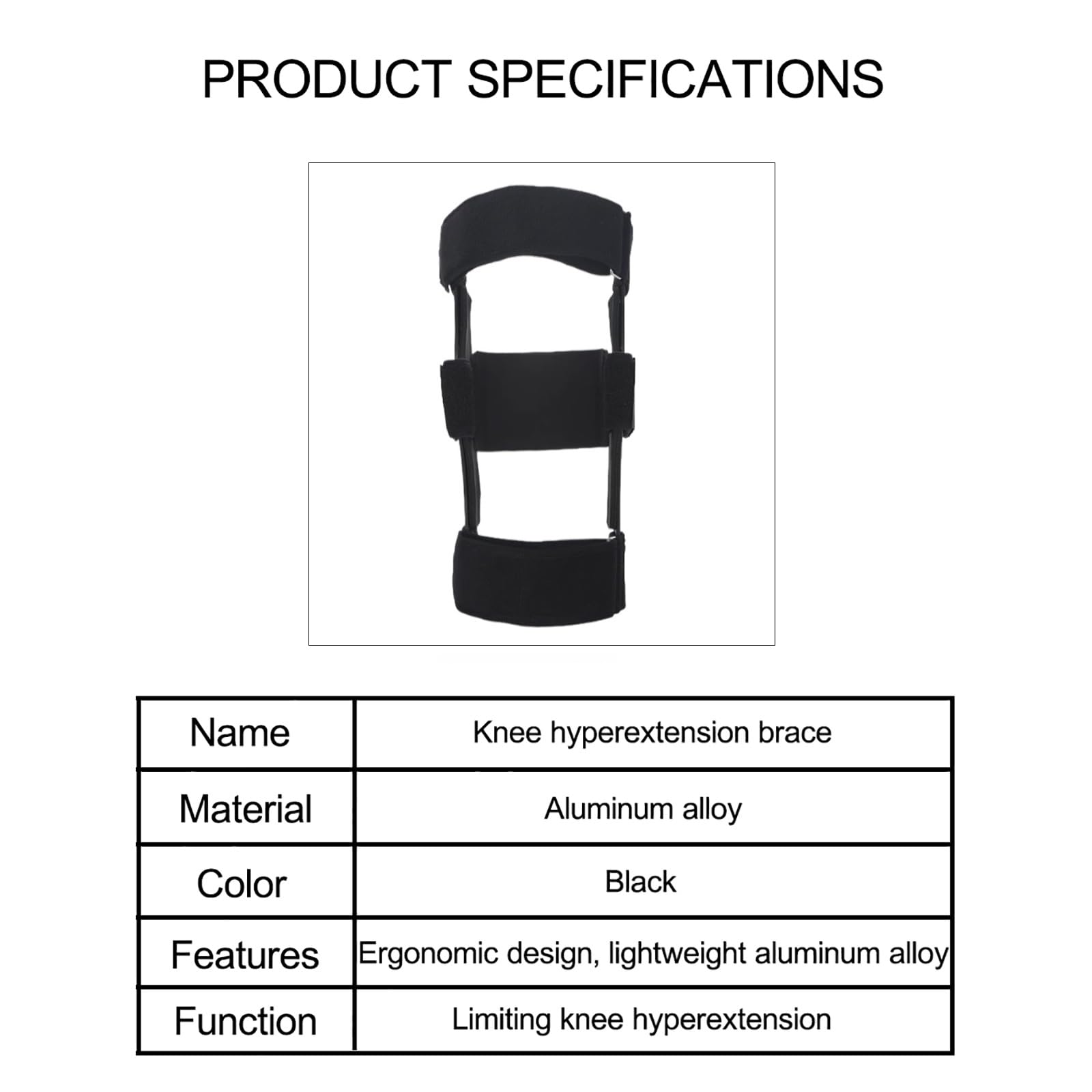 Genérico Ortesis de Rodilla Fija, Rodillera de hiperextensión con Correa Fija y Forro Suave antidesgaste, for Dolor de Rodilla Medial y Lateral(L)