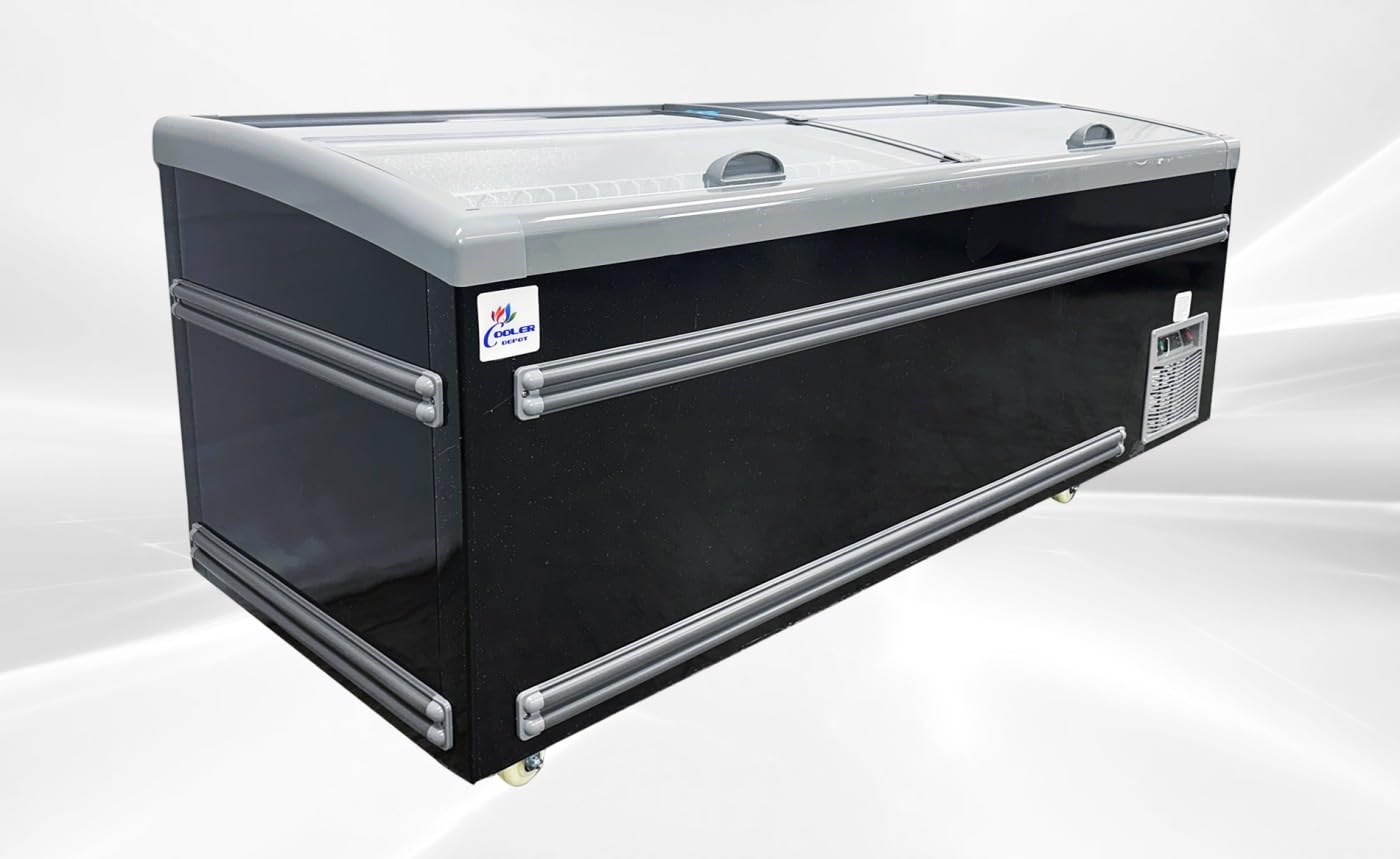 Chest Freezer For Supermarket Glass Sliding Door 83" Black Showcase Freezer Curve Display Top W/Storage Baskets-34 Cu.Ft Hr-C2100 on Fridge.com - View 6