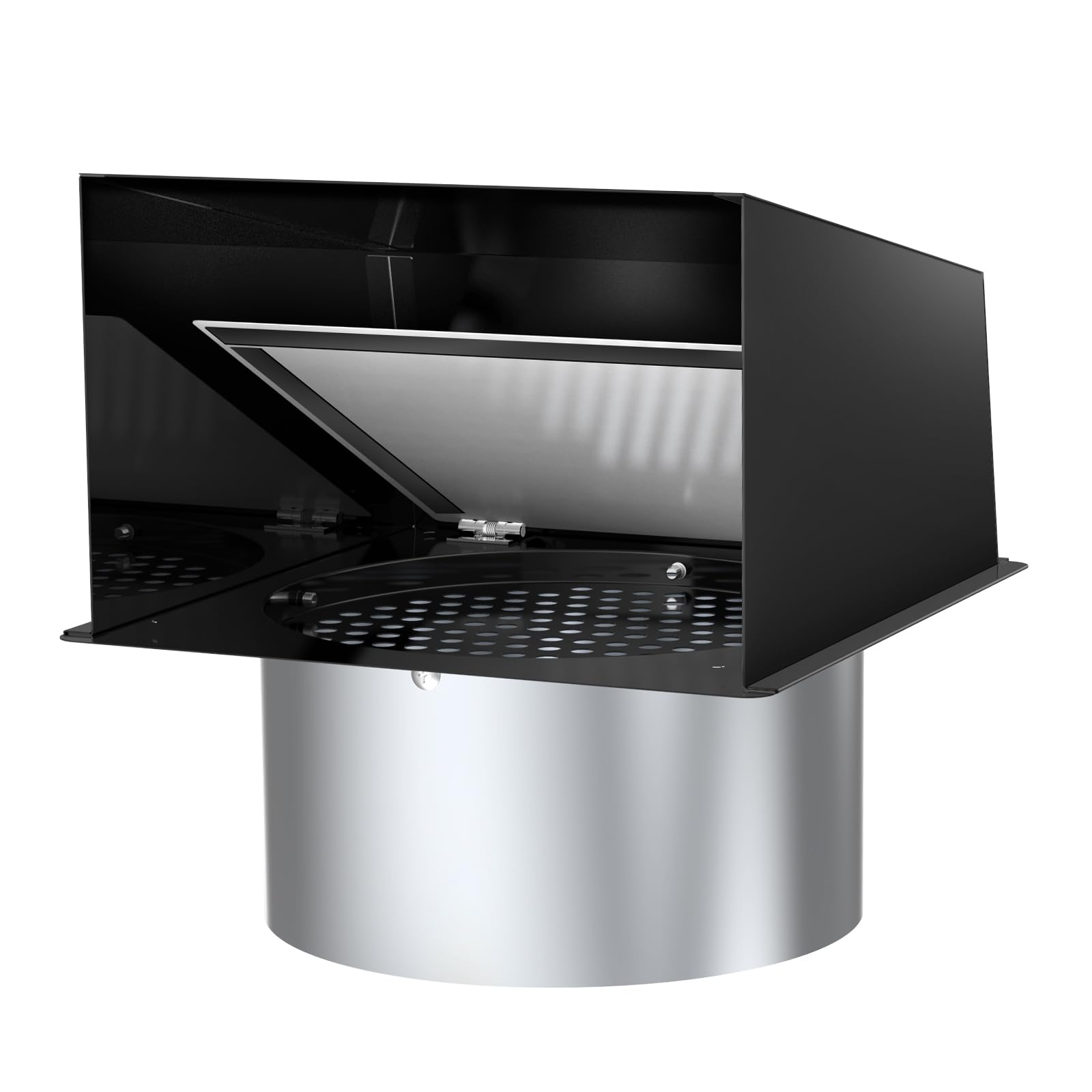 Photo 1 of 10 Inch Hooded Wall Vent, Dryer Wall Vent Cover Outside with Screen & Damper, Hooded Wall Exhaust Vent Cover, Outdoor Air Vent Cap for Range Hoods/Kitchen/Bathroom/Laundry/Basements/Garages, Black