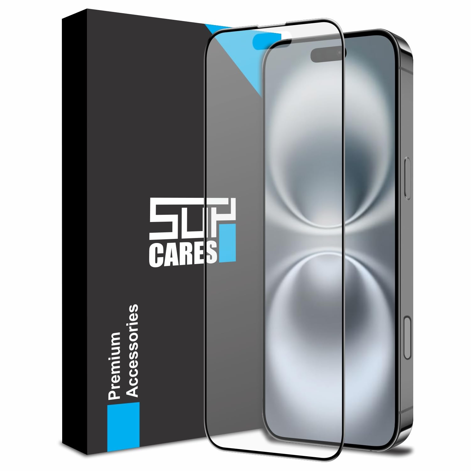 SupCares Military-Grade Matte Anti-Glare Tempered Glass Screen Protector for iPhone 16 Plus and 15 Plus (6.7 Inch) With Installation Kit | Edge to Edge Coverage | Black-image-16