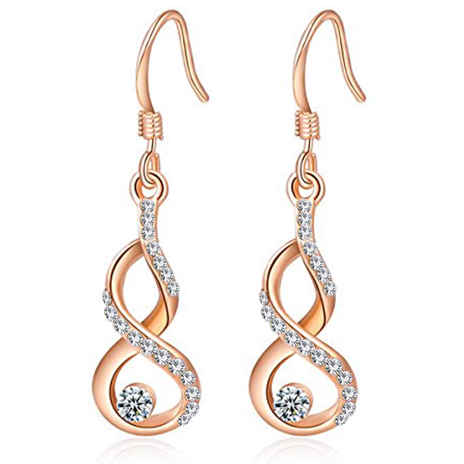 Om Jewells Crystal Jewellery Rose Gold Plated Hoop Earrings For Women ER1000111 (B07T2SKL95) Amazon Price History, Amazon Price Tracker