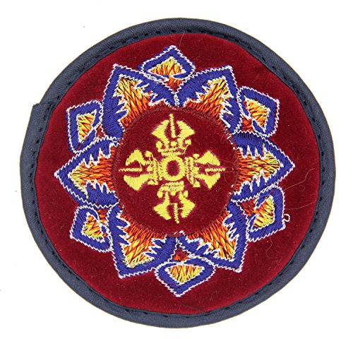 Tibetan Velvet Embroidered Small Singing Bowl Cushion Double Dorji