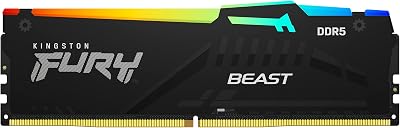 💎 78% MEGA DEAL! Kingston FURY Beast Nero RGB 32GB 6000MT/s DDR5 CL30 DIMM Memoria Gaming per Computer Fissi Modulo Singolo Intel XMP – KF560C30BBA-32