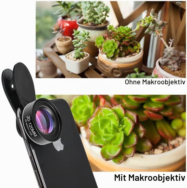 Makro-Objektiv Mit Großer Reichweite, 30-120 mm, Für iPad, iPhone, Samsung, Android, Pixel, Telefon - Mit Sternenlicht, CPL-Filter Und 37-mm-Clip