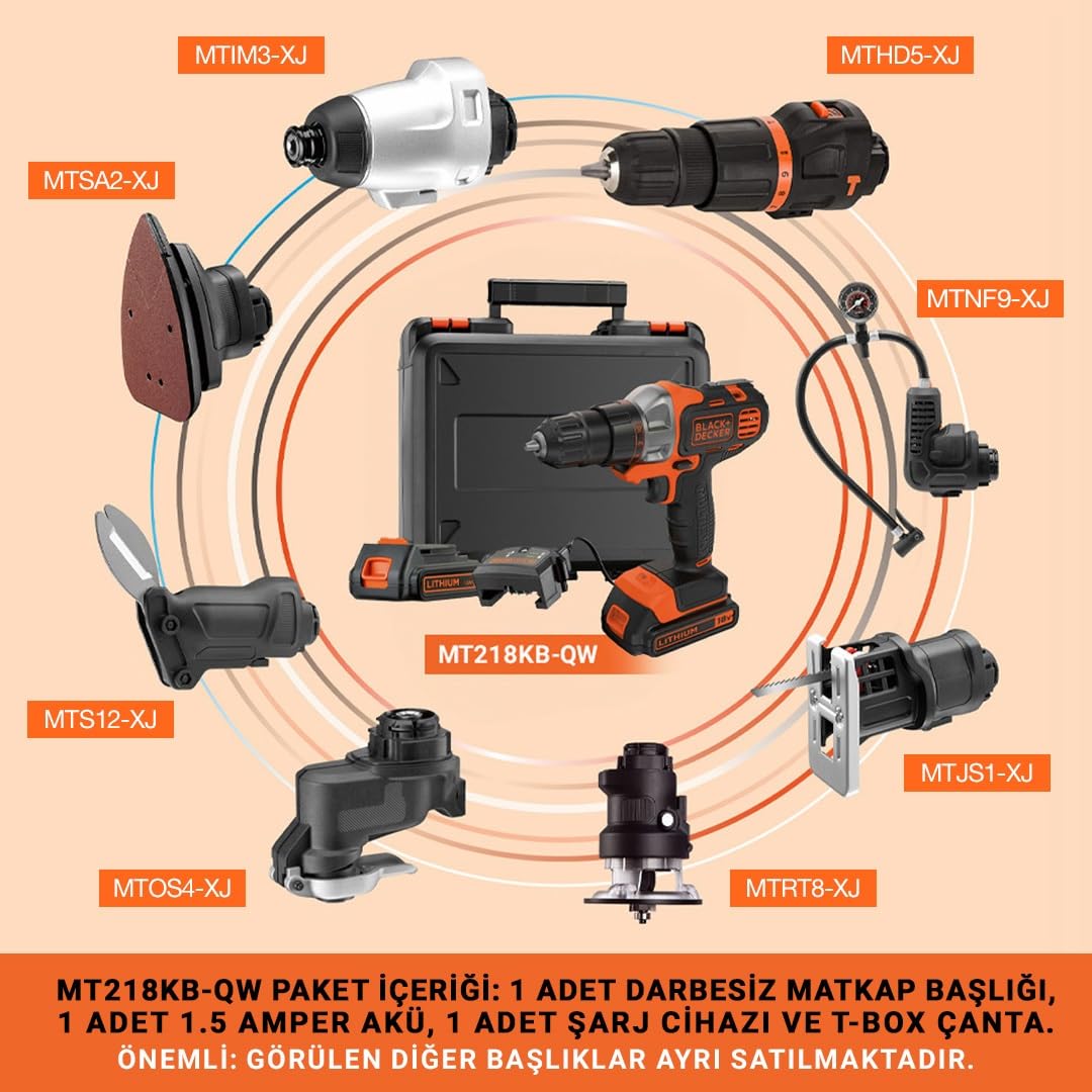 Black + Decker Multievo MTIM3-XJ Darbeli Tornavida Aparatı, 2800