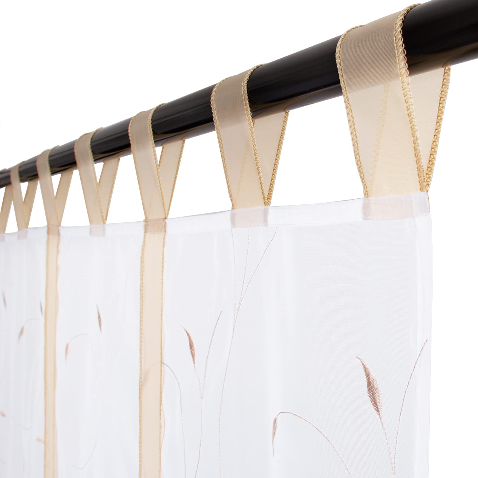 SIMPVALE Tende a Pacchetto Finestre, Beige 60x140 cm Tenda per Interni di Alta Qualità, Tende Romana di Stile Classico e Tenda Trasparenti in Voile per un'atmosfera Unica