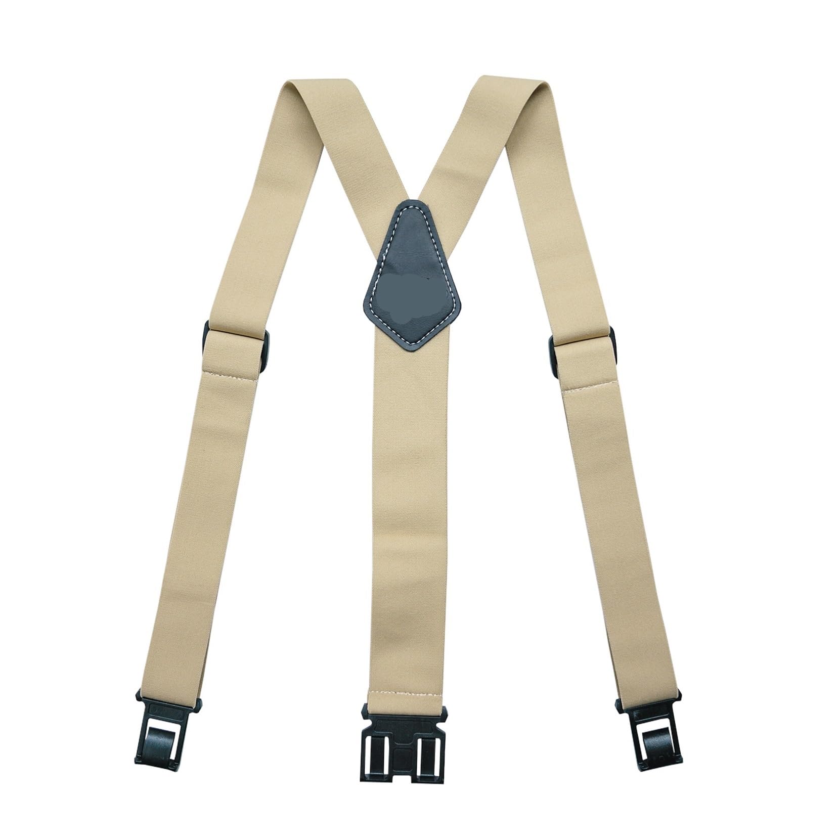HTDVIG Men's Braces Suspenders Airport Friendly Suspenders NO Buzz With Plastic Clip 2 Inch Fully Elastic Braces(Khaki2)
