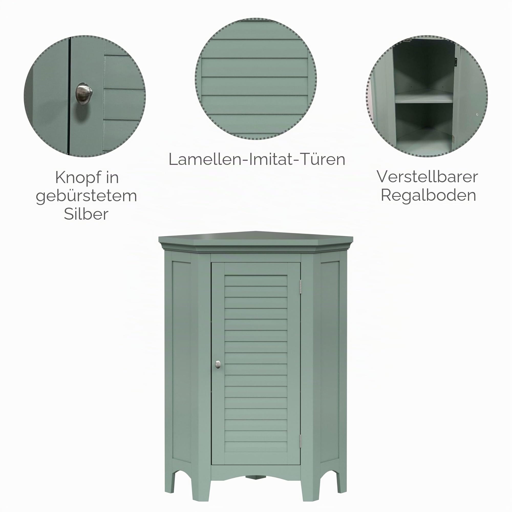 Teamson Home Glancy Eck-Standschrank, Salbeigrün