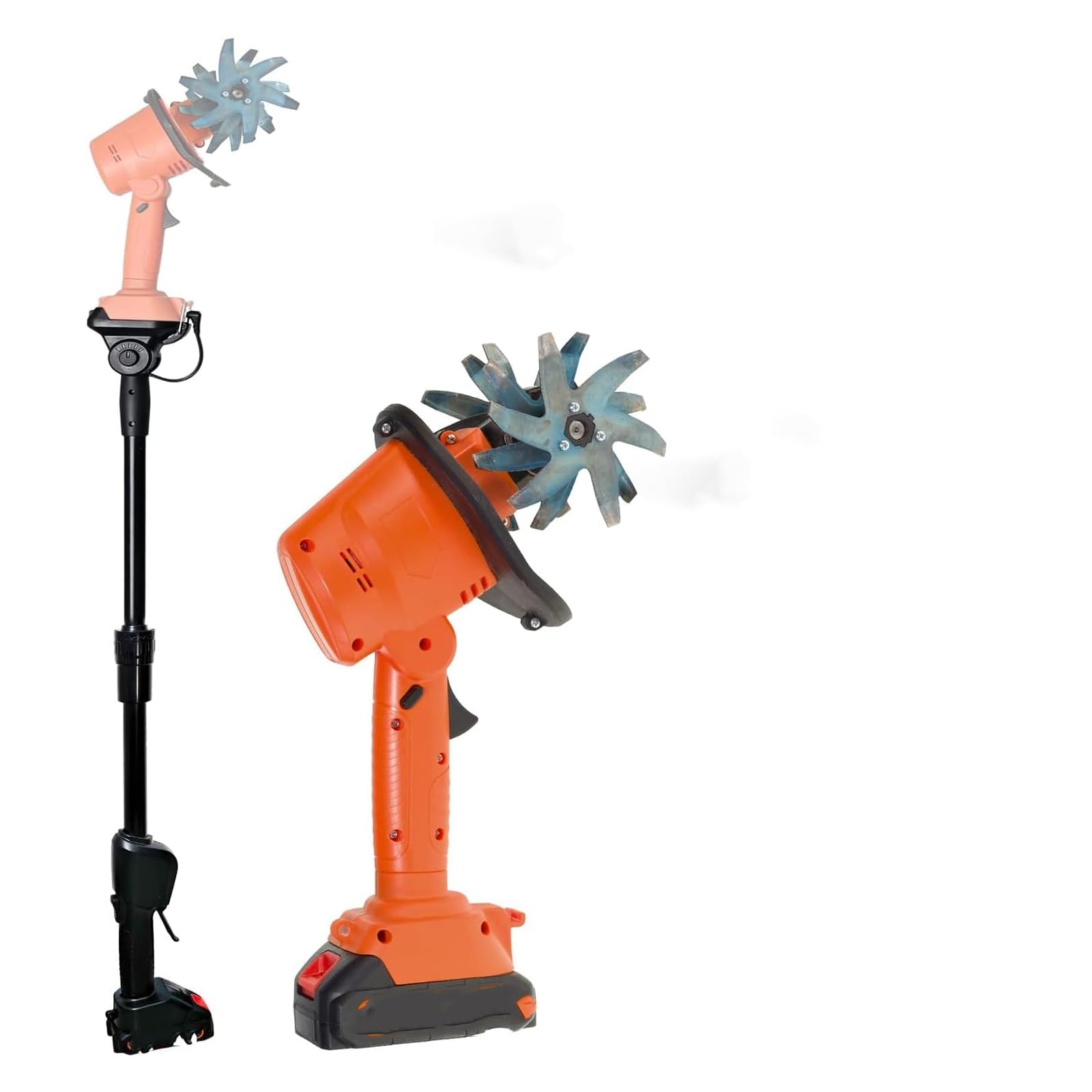 Motozappa Elettrica Da Giardino, Mini-zappatrice A Batteria Da 21 V, Coltivatore Manuale, 235 Giri/min Con 4 File Di Frese, Caricabatterie Per 2 Batterie Da 1,5 Ah, Larghezza Di Lavorazione 10