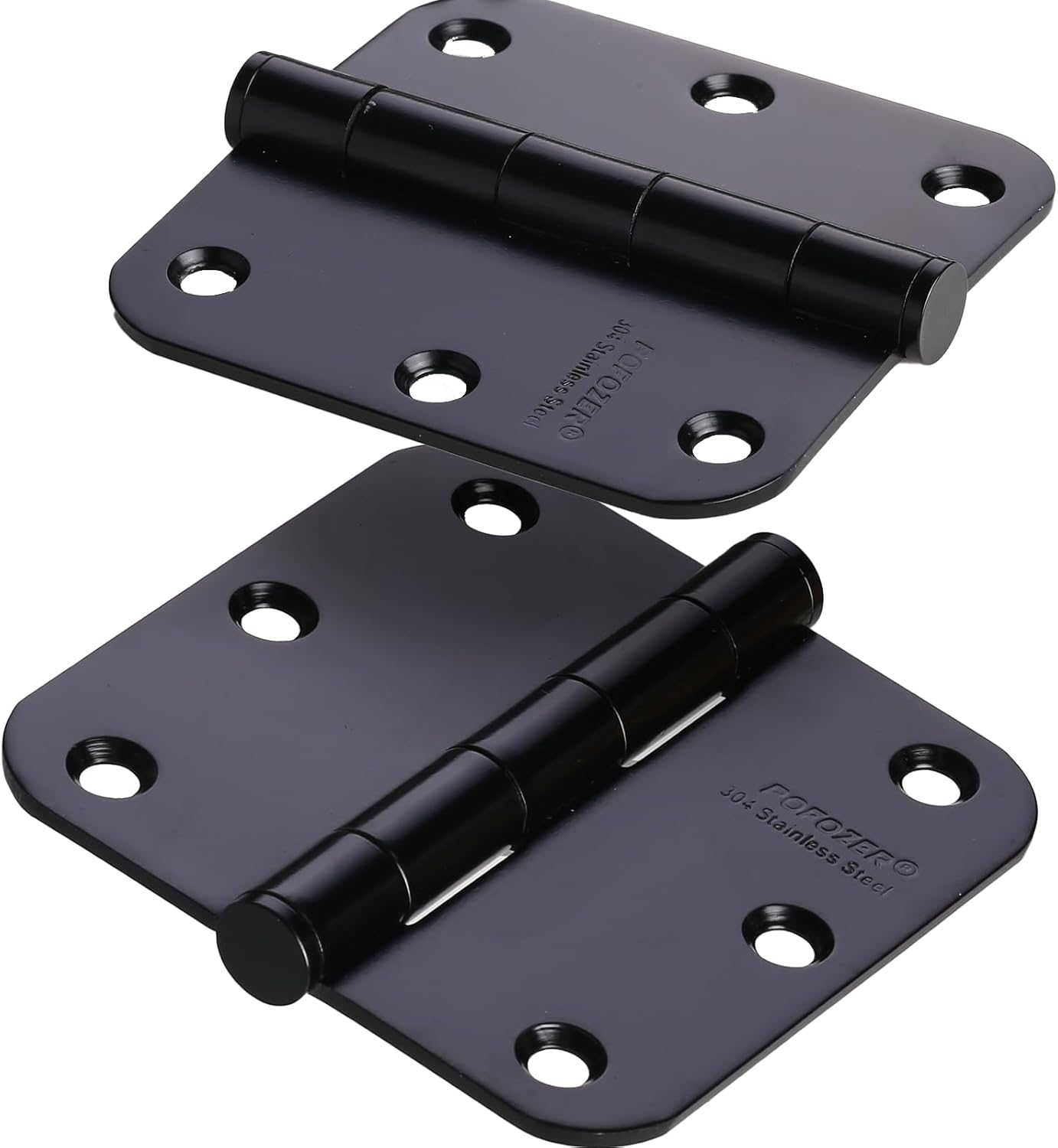 Matte Black Door Hinges 3.5 Inch 5/8 Radius 12 Packs for High Load