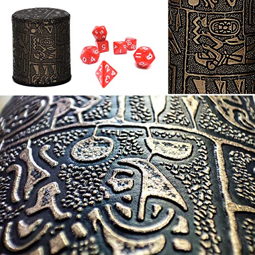 Dice Cup With Polyhedral Dice, Fashion Egyptian Dice Shaker Cup, Dnd Mtg Rpg Games Dice, Perfect For Bar, Party, Club Game Night #TOP4