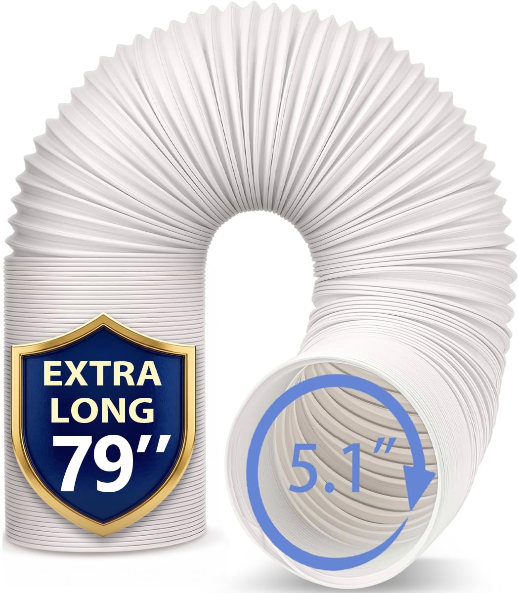 Jin&Bao Air Conditioner Hose, Portable Exhaust Vent Hose with 5.1‘’ (5‘’) Diameter, Clockwise AC Hose Length to 78 Inch, Universal Replacement AC Vent Hose for Many Portable AC