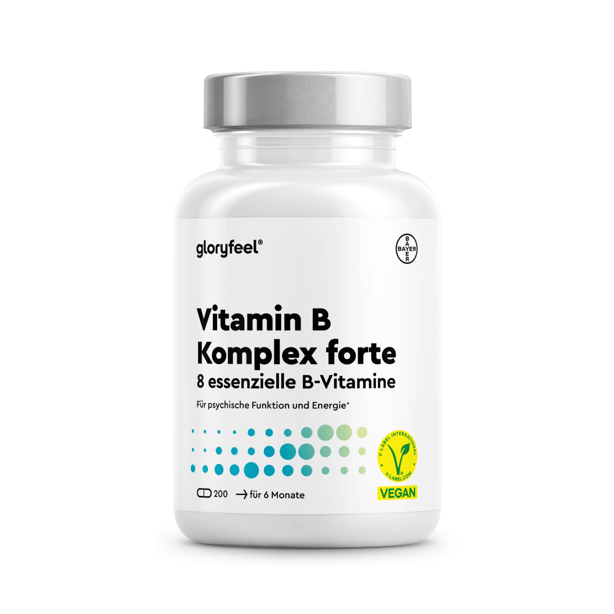 Vitamin B Komplex - 200 Kapseln (7 Monate) - Alle 8 B-Vitamine (B1, B2, B3, B5, B6, B7, B9, B12) - Vegan & hochdosiert - Laborgerpüft & in Deutschland entwickelt