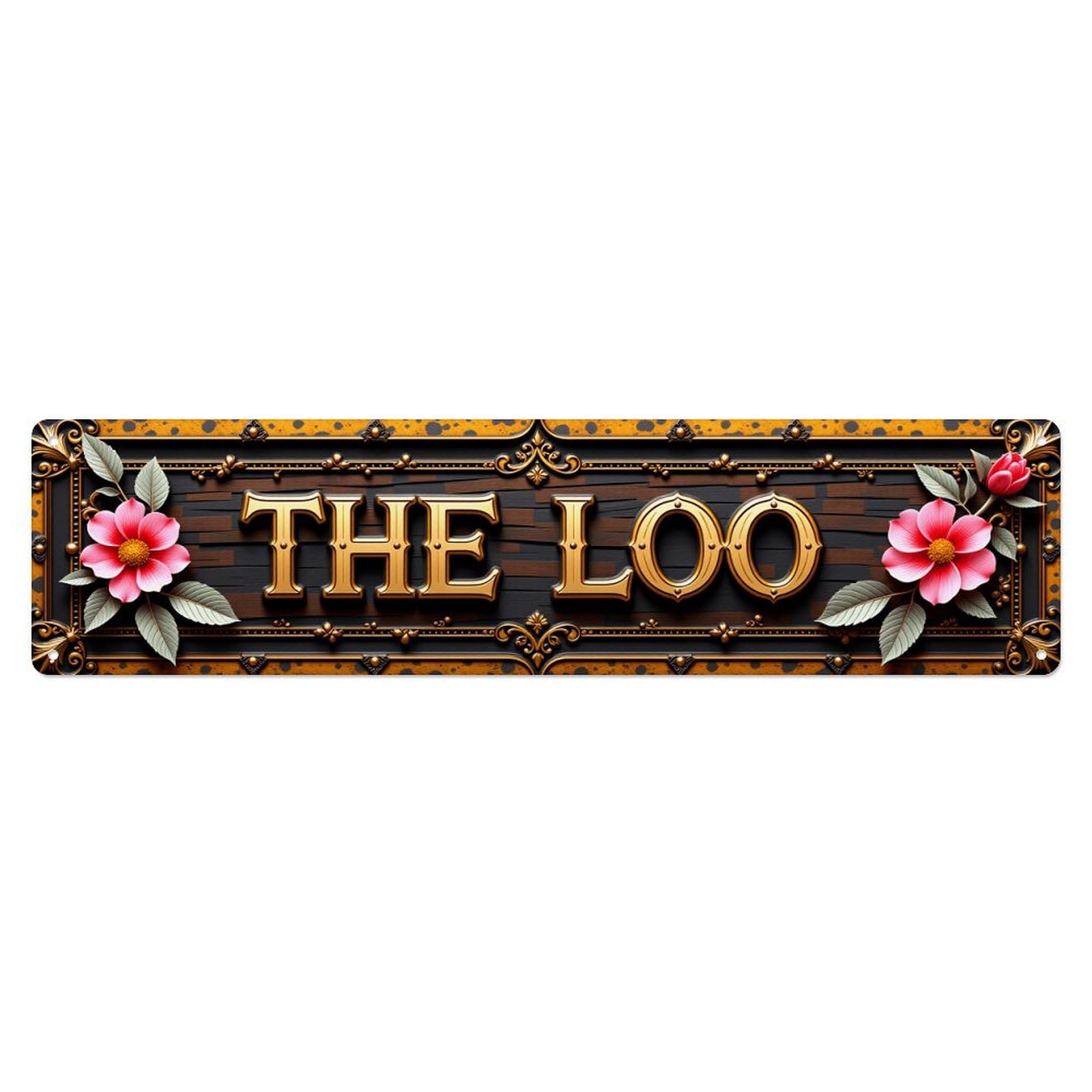 Floral Ornate Wooden Sign Design Vintage Metal Tin Sign Retro Wall Decor for Home Bar Garage Cafe, Indoor & Outdoor Decorative，Metal Poster, 4x16 Inch