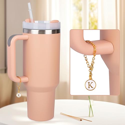 Miniatura 8 de Stanley - 2 dijes de letras para Stanley, simples y modernos, placa de identificación, mango de letra inicial, dije personalizado para vaso Stanley,