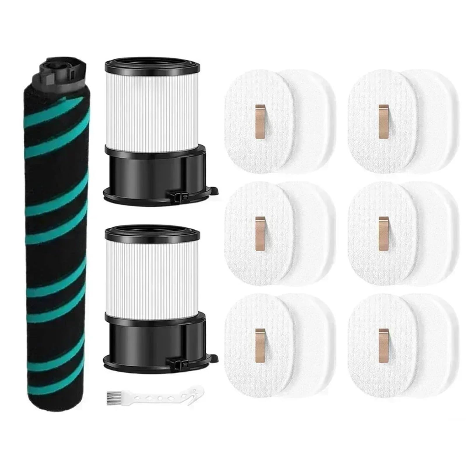 Juego de Repuesto de Cepillo de Rodillo de Filtro, Compatible con Modelos de Limpiador Ligero y vacío inalámbrico PowerDetect Clean Shark, Incluido IP1251