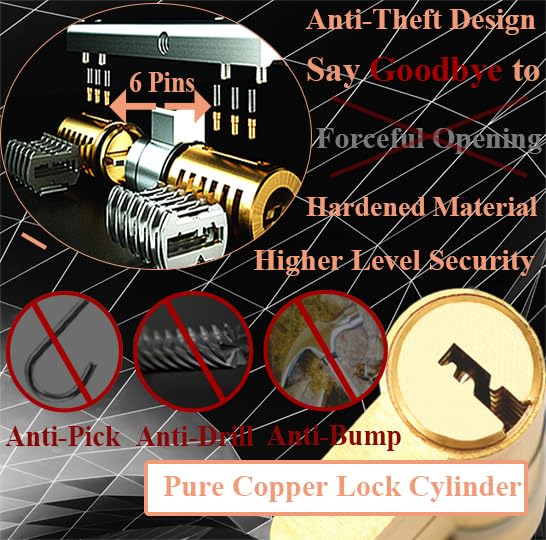 Cilindro Di Sicurezza Europeo In Ottone - Serratura Con 5 Chiavi + 2 Temporanee, 35/35 Mm (70mm) - Foto 9