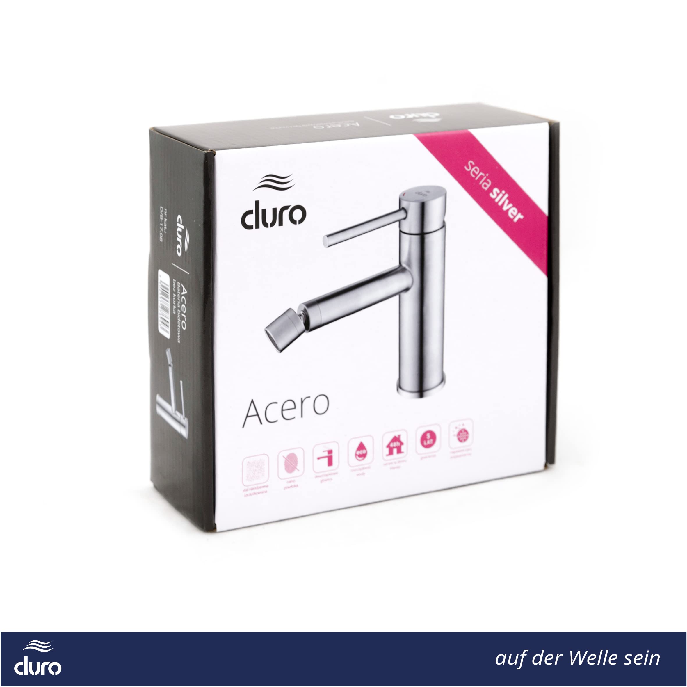 DURO Armatur Acero, für das Bidet, aus Gebürstetem Edelstahl, Wassersparend, Einhebel-Einloch-Wandbatterie mit Festem Auslauf und Beweglicher Strahlführung, Durchflussklasse A, Geräuschklasse II