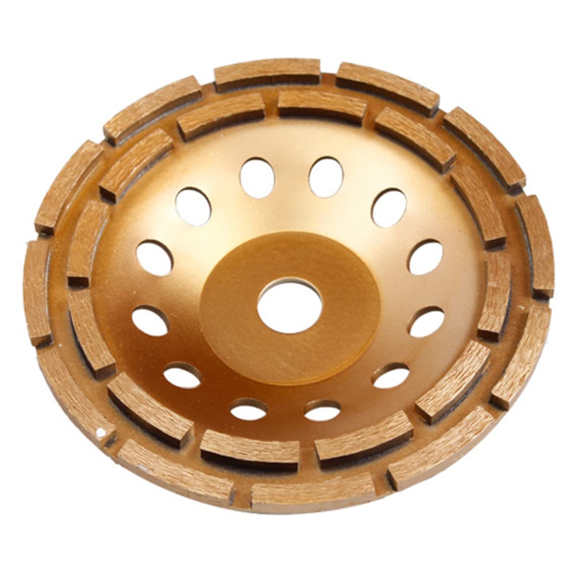 Muela abrasiva de diamante, muela de copa de doble hilera, disco abrasivo de 230 mm para pulido y pulido de piedra de hormigón