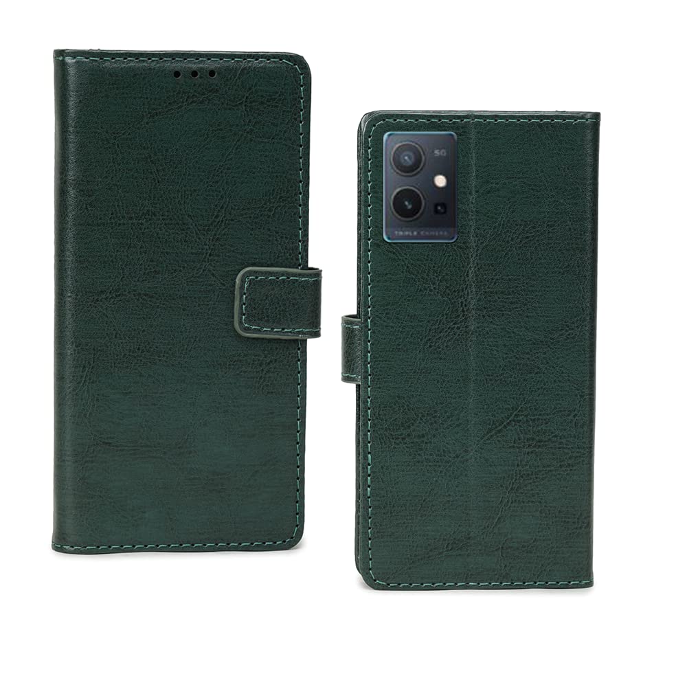 Inktree Vivo Y75 5G Flip Case | Premium Leather Finish Flip Cover | with Card Pockets | Wallet Stand |Complete Protection Flip Cover for Vivo Y75 5G - Vintage Green (B09RW1H33K) Amazon Price History, Amazon Price Tracker