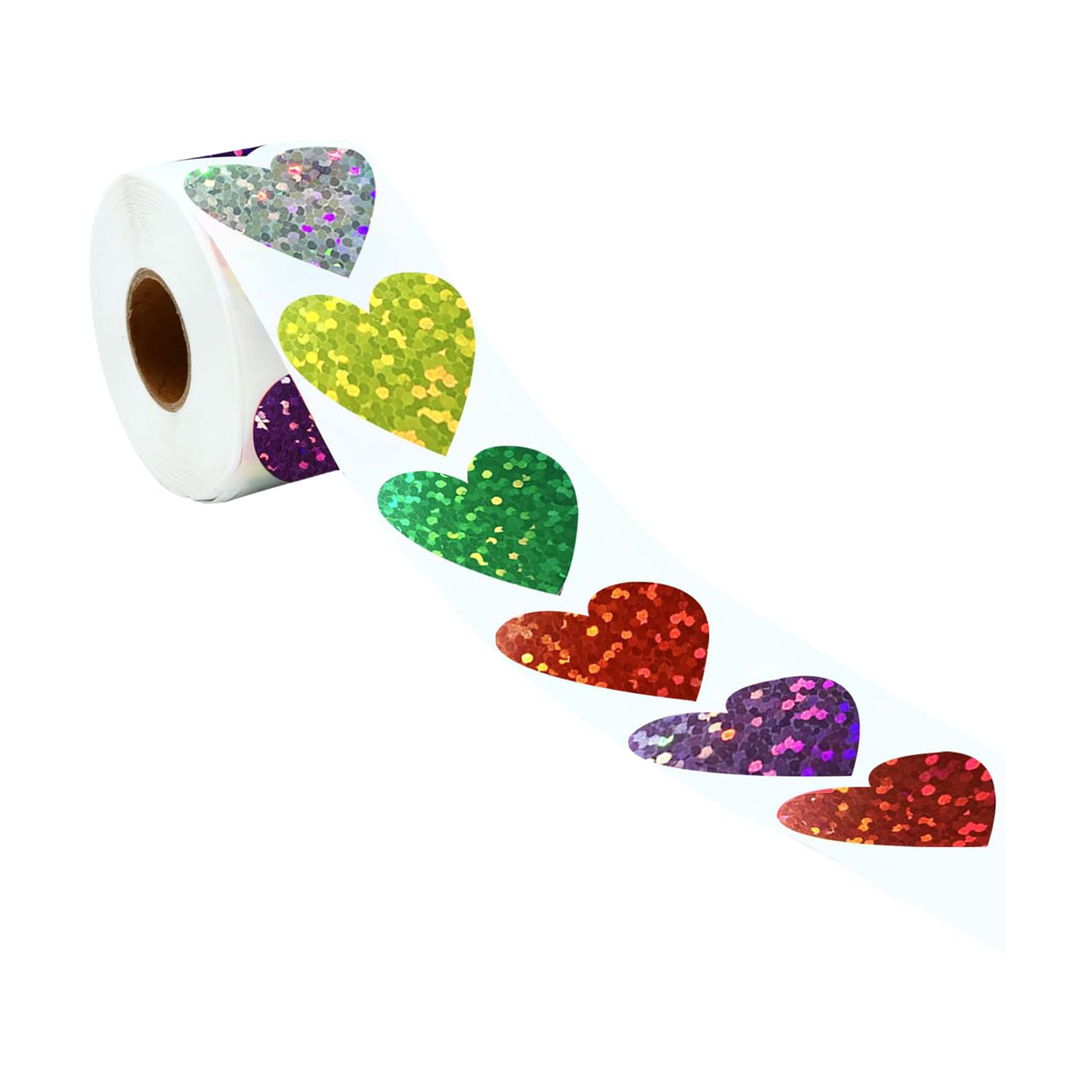 Fazvncv 500Counts Colorful Star Sticker Glittering Heart Sticker Wrapping Sticker for Scrapbooking Packaging Kid Reward Sticker