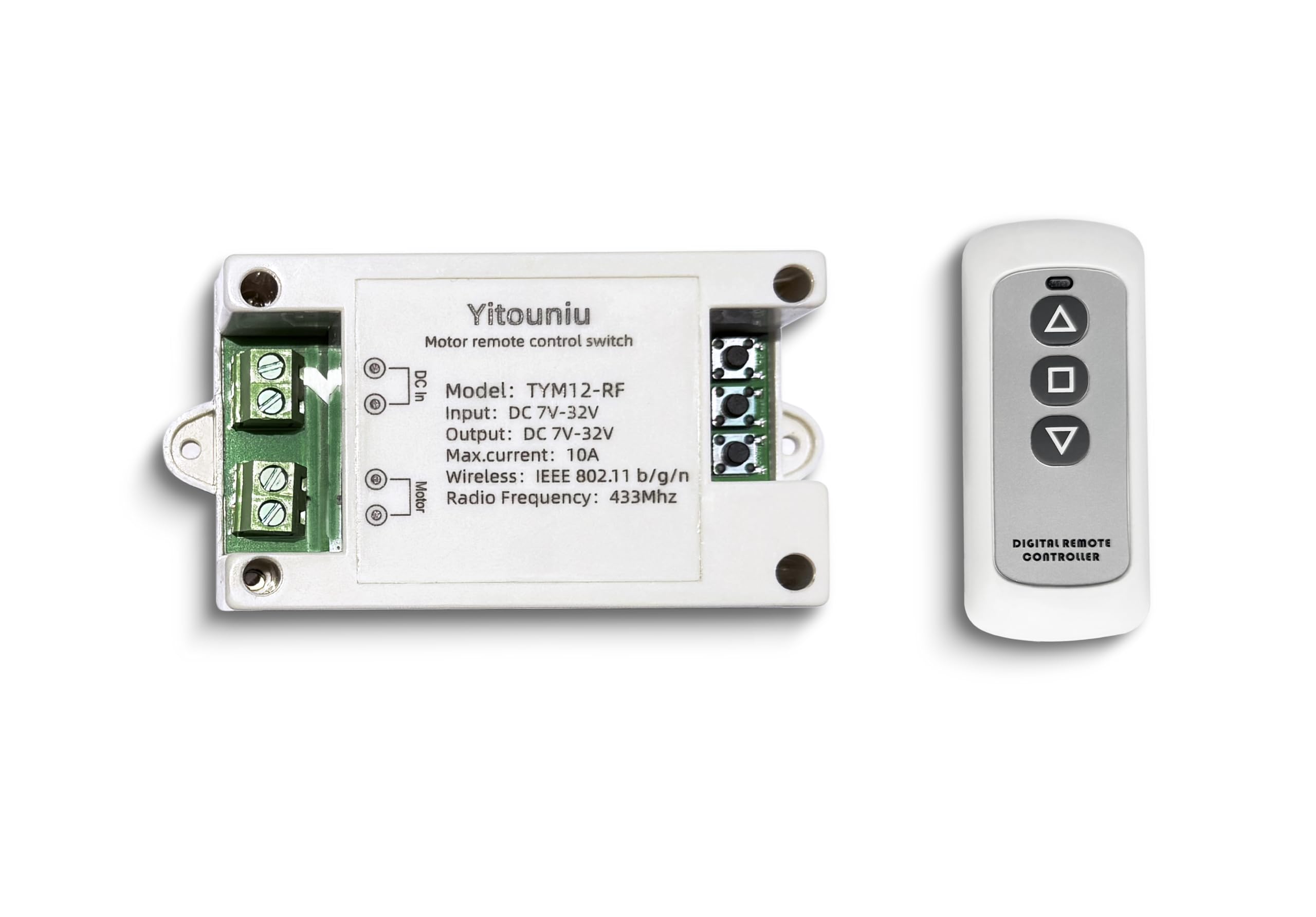 Tuya10A DC 7-32V WiFi/Bluetooth Motorsteuerung, Wendeschalter mit Timer und Sprachsteuerung für Elektrische Aktuatoren, Smart Home (Kompatibel mit Alexa)