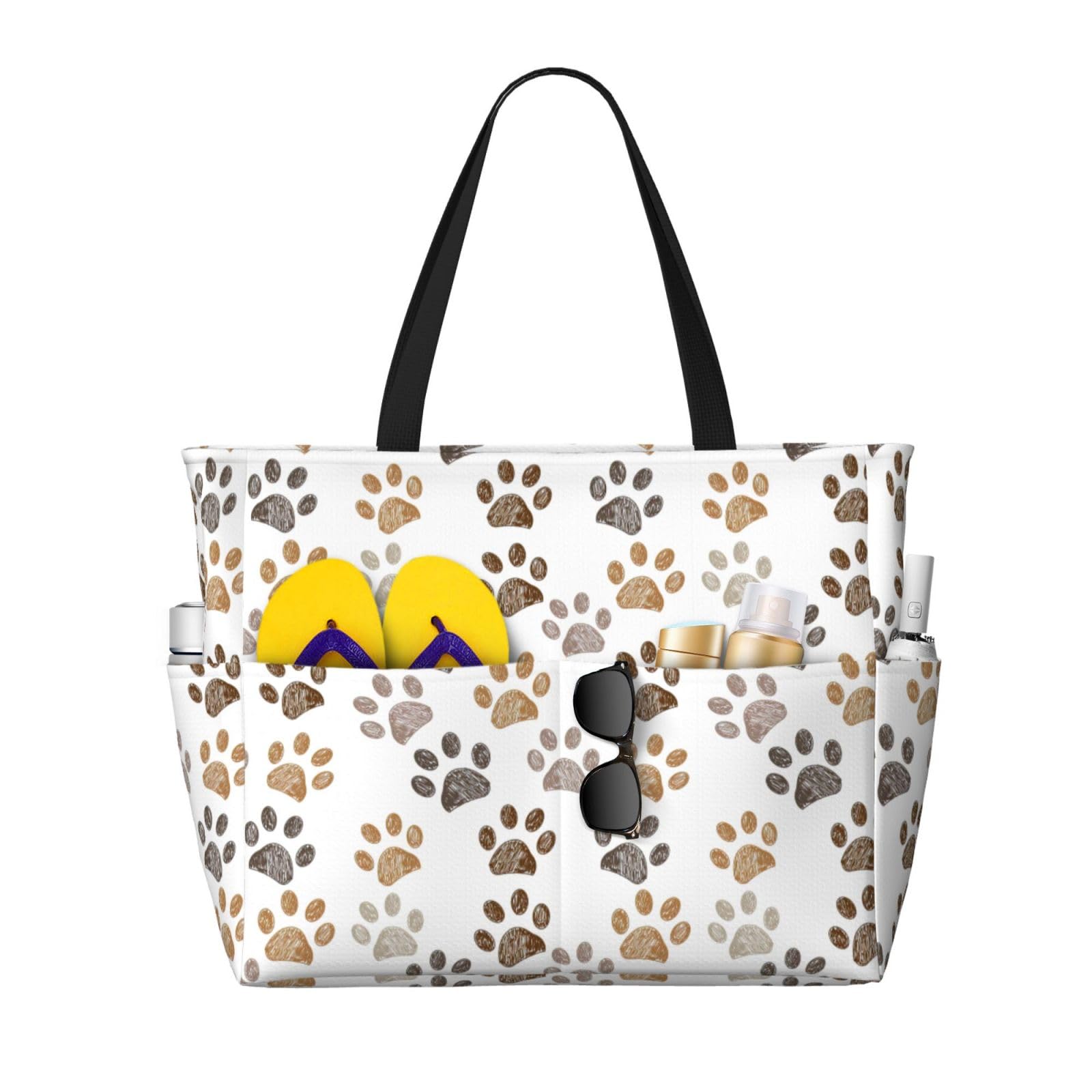 BJQ Beach Tote Bag for Women Beach Bag Waterproof and Sandproof Tote Bag with Wet Bag Large Travel Bag for Weekend Travel