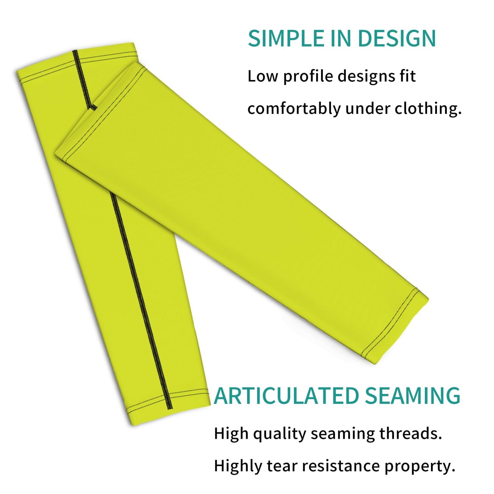 Salelf Yellow Arm Sleeves Cooling UV Sun Protection Sports Compression Sleeves for Men Women Golf Basketball Arm Sleeves